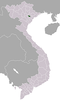 Bản đồ Việt Nam với vị trí tô đậm là tỉnh Bắc Ninh.